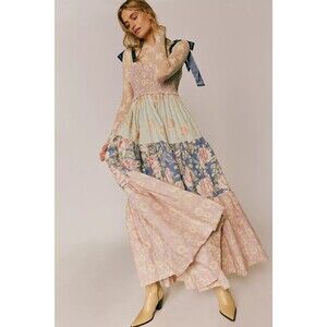 Free People Bluebell Maxi Antique Combo Floral Large L NWT